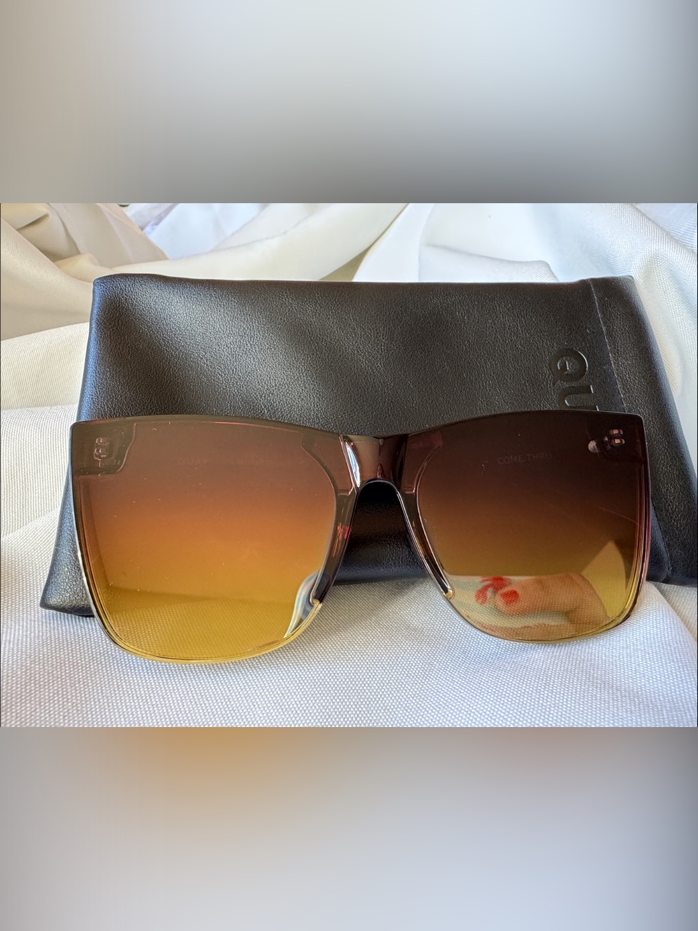 Quay Australia Brown to Yellow Gradient Oversized Sunglasses